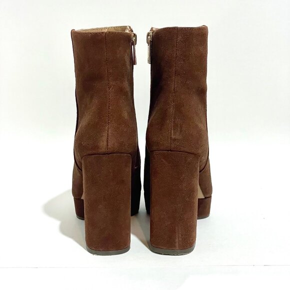 Jessica Simpson Kaiyah Ankle Boots Womens 6.5 M Brown Suede Side Zip Block Heel - Picture 8 of 16